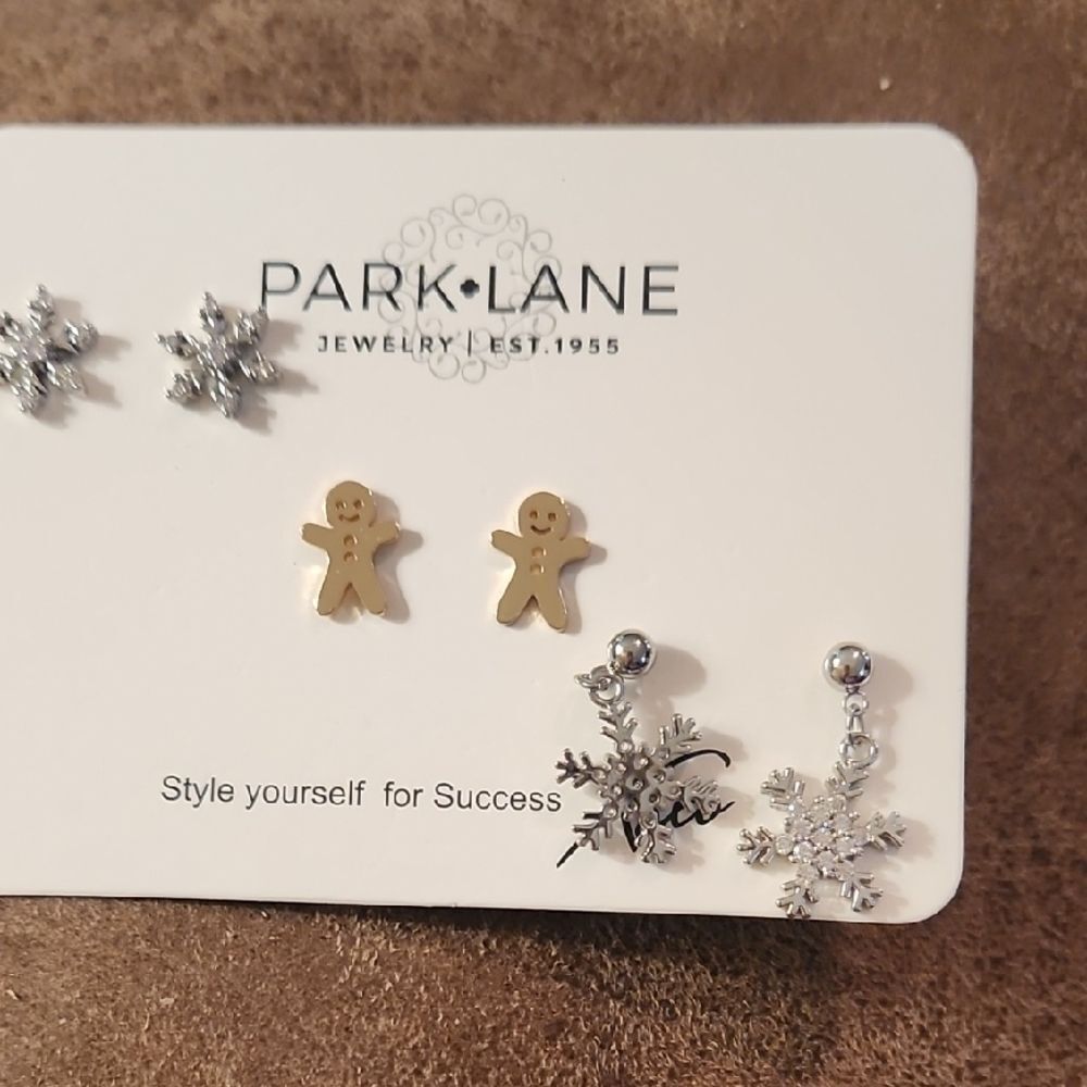 Park Lane Festive Snowflake and Gingerbread Earrings